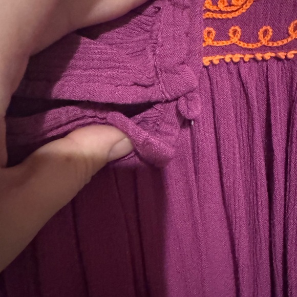 Free People Wedgewood Maxi Dress Embroidered M Boho Magenta - Picture 5 of 6